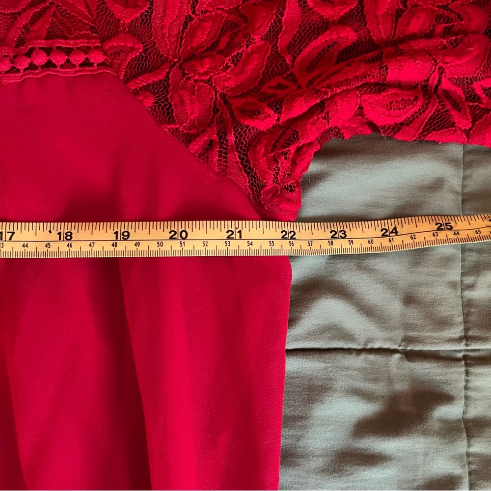 AUW Women’s Red Lace Midi Dress - Picture 8 of 13